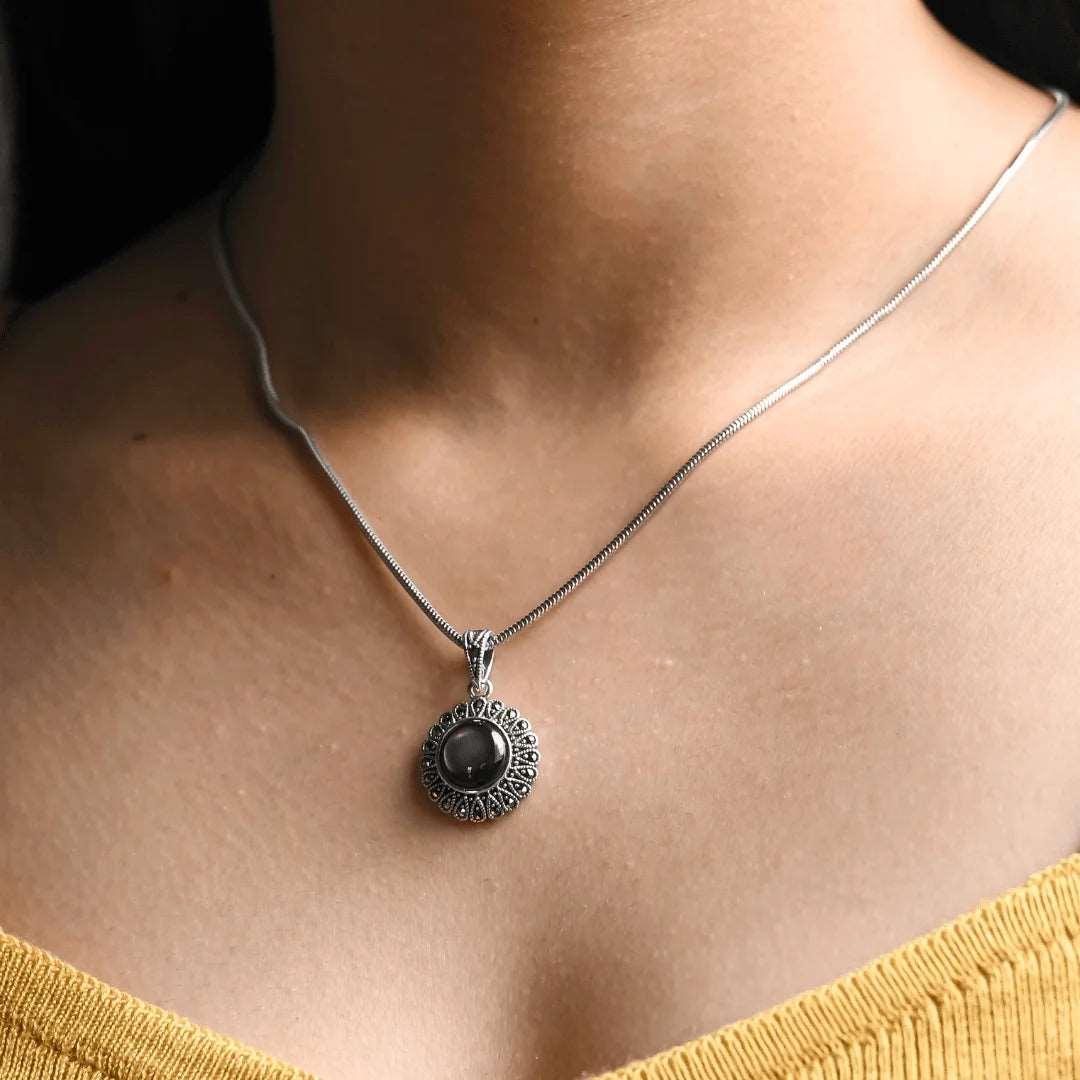 Oxidised Classic Silver Chain Set