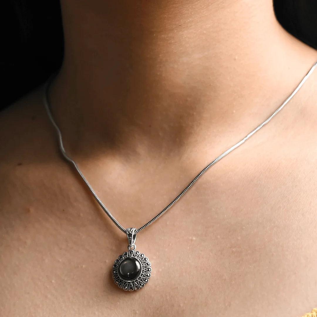 Oxidised Classic Silver Chain Set