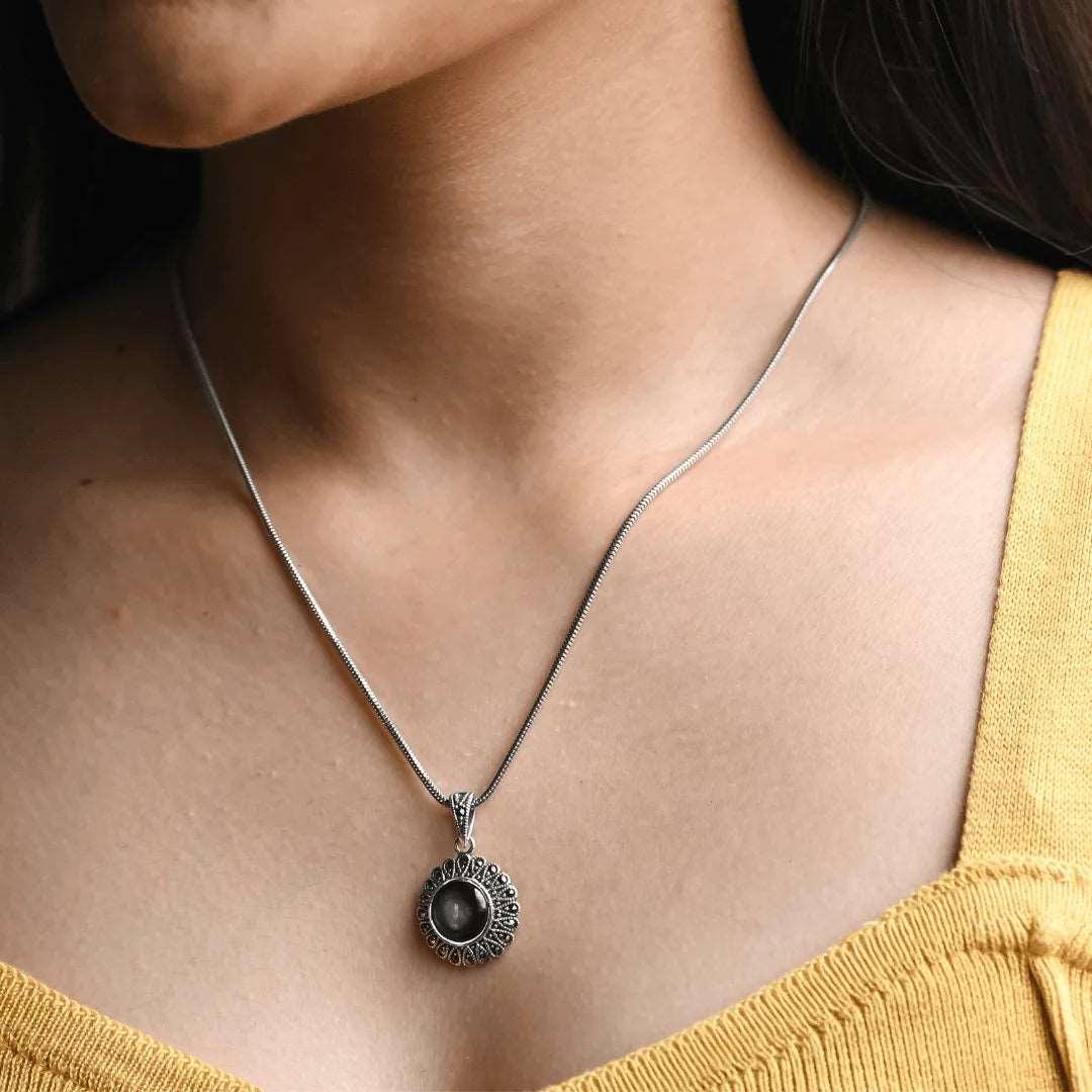 Oxidised Classic Silver Chain Set