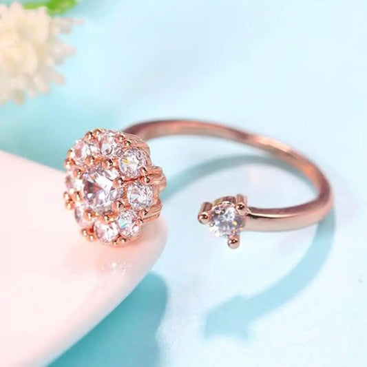Rose Gold Spinning Silver Ring