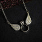 Angel Wings Silver Ring Necklace