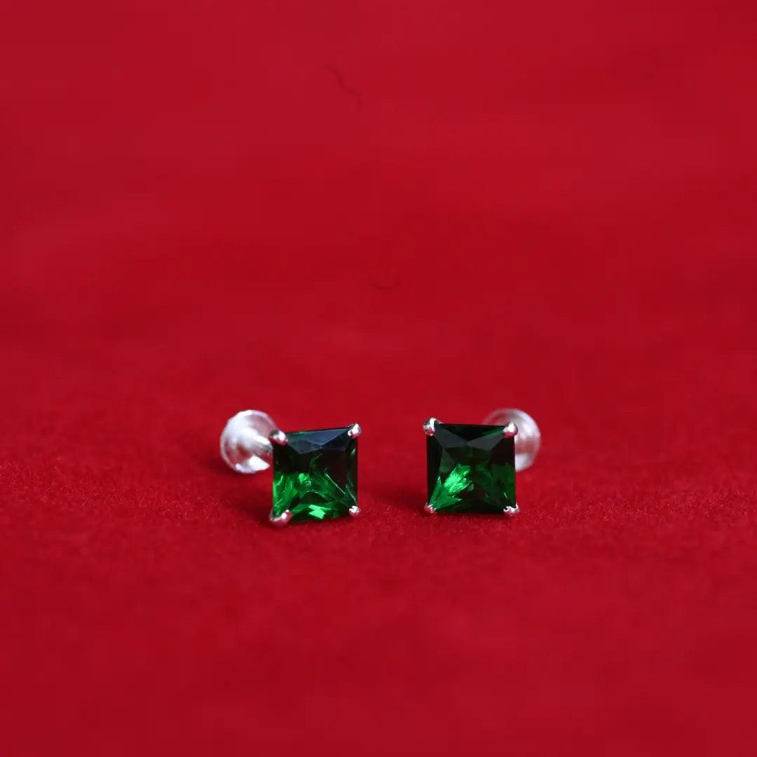 Green Silver Studs
