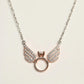 Rose Gold Angel Wings with Silver Chain Pendant