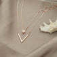 Rose Gold V- Shaped Double Layer Necklace