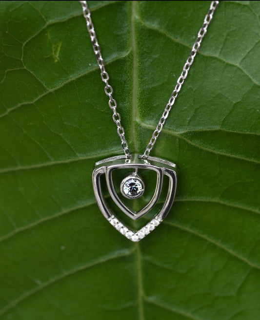 "Dazzling Silver Pendant Necklace"