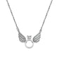 Angel Wings Silver Ring Necklace