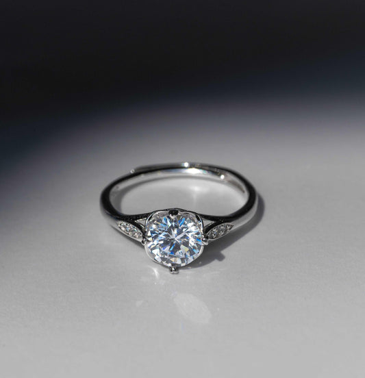 Sterling Silver Ring with Solitaire