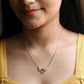 Rose Gold Angel Wings with Silver Chain Pendant