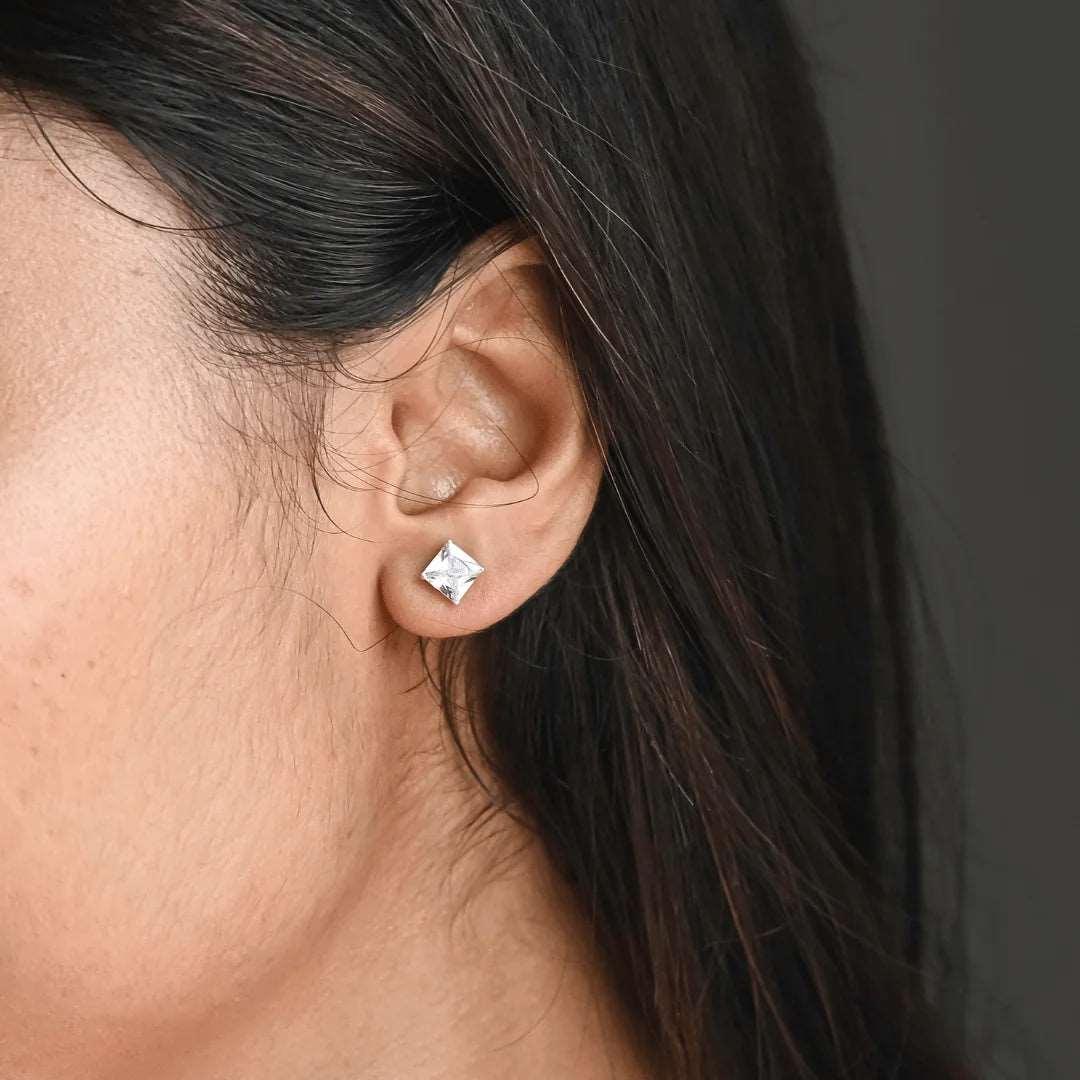 Square Solitaire Silver Tops