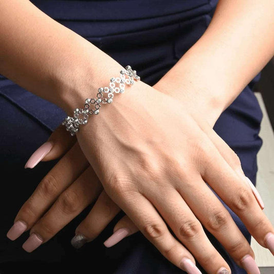 Silver Ring cum Adjustable Bracelet