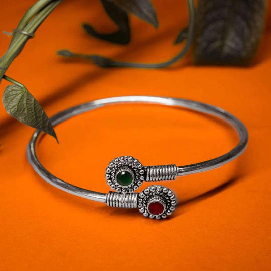 Bold Silver kada Bracelet
