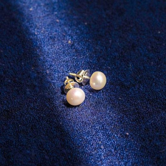White Pearl Silver Earrings